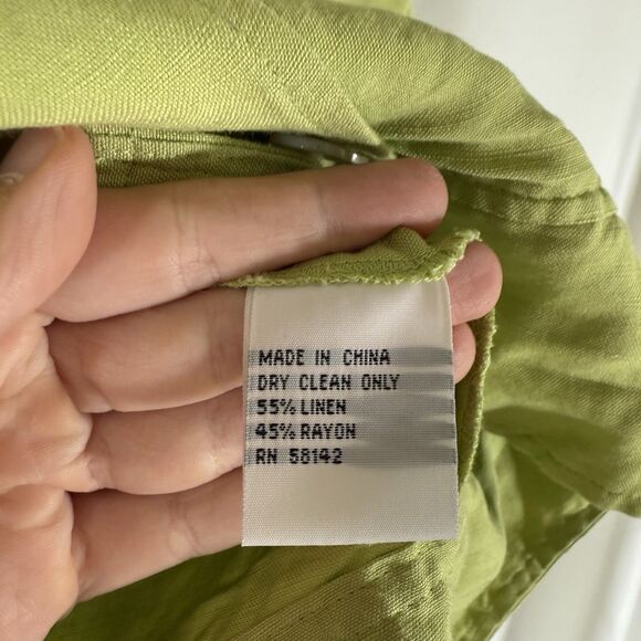 Talbots Linen Blend Jacket Women's 12 Petite Button Up Long Sleeve Lightweight - Picture 7 of 9